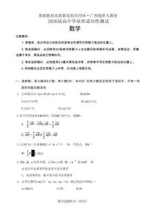 廣西接班人教育2026屆高中畢業(yè)班適應性測試數(shù)學