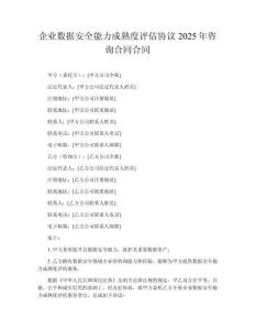 企業(yè)數(shù)據安全能力成熟度評估協(xié)議2025年咨詢合同合同