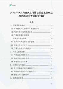 2026年冰火兩重天足浴體驗行業(yè)發(fā)展現(xiàn)狀及未來趨勢研究分析報告
