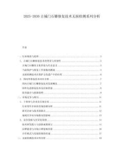 2025-2030古城門石雕修復(fù)技術(shù)無損檢測系列分析