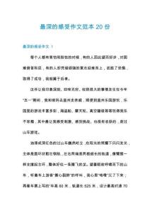 最深的感受作文范本20份