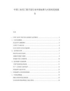 中國工業用丁腈手套行業環保標準與可持續發展報告