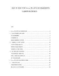 2025至2030中國Versa登山者行業(yè)市場深度研究與戰(zhàn)略咨詢分析報告