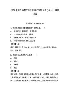 2025年煙臺棲霞市公開考選優秀畢業生（30人）模擬試卷及答案詳解（各地真題）