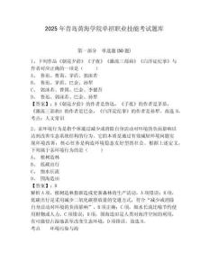 2025年青島黃海學院單招職業技能考試題庫及參考答案詳解（輕巧奪冠）