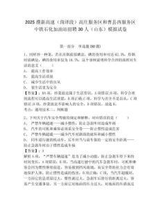 2025濮新高速（菏澤段）高莊服務(wù)區(qū)和曹縣西服務(wù)區(qū)中鐵石化加油站招聘30人（山東）模擬試卷帶答案詳解