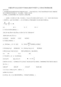 西藏拉薩市北京實(shí)驗(yàn)中學(xué)2024-2025學(xué)年數(shù)學(xué)七上期末經(jīng)典模擬試題含解析