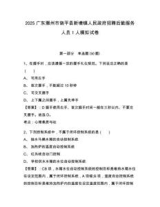 2025廣東潮州市饒平縣新塘鎮(zhèn)人民政府招聘后勤服務(wù)人員1人模擬試卷及答案詳解（各地真題）