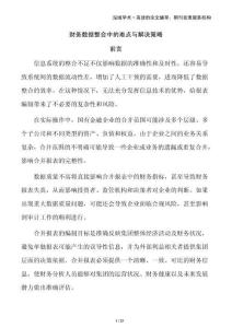 財(cái)務(wù)數(shù)據(jù)整合中的難點(diǎn)與解決策略