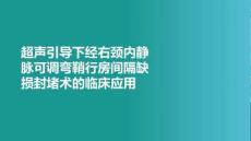 超聲引導(dǎo)下經(jīng)右頸內(nèi)靜脈可調(diào)彎鞘行房間隔缺損封堵術(shù)的臨床應(yīng)用