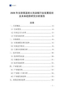 2026年長效保溫耐火泡沫板行業發展現狀及未來趨勢研究分析報告