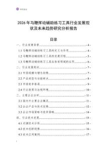 2026年馬鞭揮動輔助練習工具行業發展現狀及未來趨勢研究分析報告
