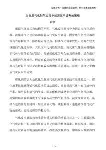 生物质气化制气过程中能源效率提升的策略