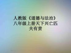 人教版《道德與法治》八年級上冊天下興亡匹夫有責