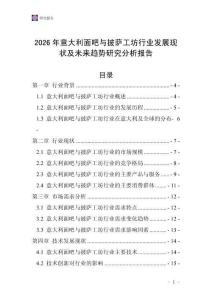 2026年意大利面吧與披薩工坊行業發展現狀及未來趨勢研究分析報告