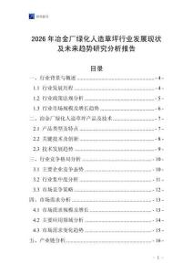 2026年冶金廠綠化人造草坪行業發展現狀及未來趨勢研究分析報告