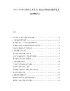 2025-2030中國醫(yī)療影像AI輔助診斷商業(yè)化落地難點(diǎn)分析報(bào)告
