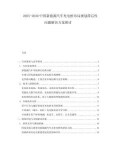 2025-2030中国新能源汽车充电桩布局规划滞后性问题解决方案探讨