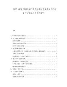 2025-2030印刷包裝行業(yè)市場現(xiàn)狀競爭格局分析投資評估發(fā)展趨勢規(guī)劃研究