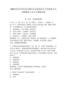 2025四川瀘州市龍馬潭區(qū)紅星街道社區(qū)衛(wèi)生服務(wù)中心招聘編外人員3人模擬試卷有完整答案詳解