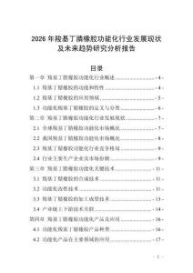 2026年羧基丁腈橡膠功能化行業(yè)發(fā)展現(xiàn)狀及未來趨勢研究分析報告