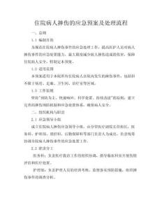 住院病人摔傷的應(yīng)急預(yù)案及