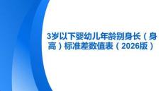 3歲以下嬰幼兒年齡別身長（身高）標(biāo)準(zhǔn)差數(shù)值表（2025版）