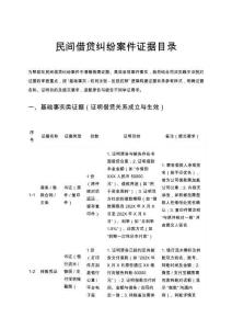 民間借貸糾紛案件證據目錄