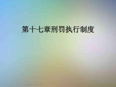 第十七章刑罚执行制度