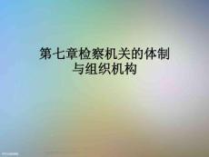 第七章檢察機關(guān)的體制與組織機構(gòu)
