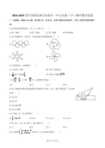 2024-2025學(xué)年青海省西寧市湟中一中七年級(jí)（下）期中數(shù)學(xué)試卷（含答案）
