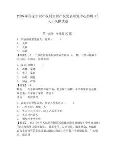 2025年國家知識產(chǎn)權(quán)局知識產(chǎn)權(quán)發(fā)展研究中心招聘（3人）模擬試卷附答案詳解（實用）