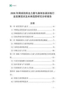 2026年網球拍揮擊力量與身體協調訓練行業發展現狀及未來趨勢研究分析報告