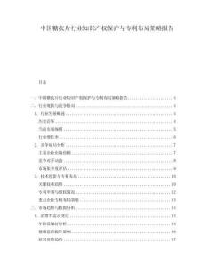 中國糖衣片行業(yè)知識產(chǎn)權(quán)保護與專利布局策略報告