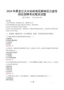 2024年黑龍江大興安嶺地區(qū)新林區(qū)公益性崗位招聘筆試真題