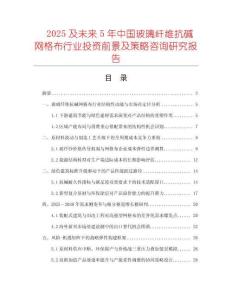 2025及未來5年中國玻璃纖維抗堿網格布行業投資前景及策略咨詢研究報告