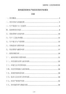 高性能前驅體生產線項目風險評估報告