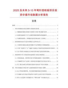 2025及未來5-10年彎針控線板項目投資價值市場數據分析報告