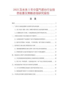 2025及未來5年中國氣密臺(tái)行業(yè)投資前景及策略咨詢研究報(bào)告