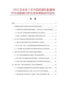 2025及未來(lái)5年中國(guó)挖掘機(jī)配重鑄件市場(chǎng)數(shù)據(jù)分析及競(jìng)爭(zhēng)策略研究報(bào)告