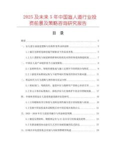 2025及未來5年中國盲人道行業(yè)投資前景及策略咨詢研究報告