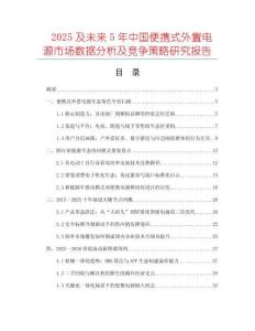 2025及未來5年中國便攜式外置電源市場數據分析及競爭策略研究報告