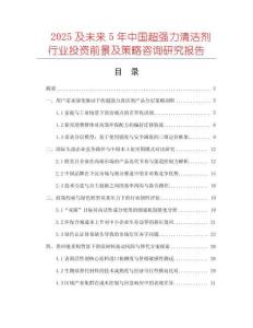 2025及未來5年中國(guó)超強(qiáng)力清潔劑行業(yè)投資前景及策略咨詢研究報(bào)告