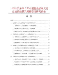 2025及未來(lái)5年中國(guó)配線(xiàn)板單元行業(yè)投資前景及策略咨詢(xún)研究報(bào)告