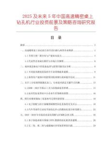 2025及未來(lái)5年中國(guó)高速精密桌上鉆孔機(jī)行業(yè)投資前景及策略咨詢(xún)研究報(bào)告