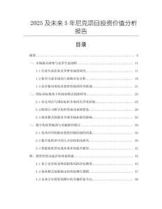 2025及未來5年尼克項目投資價值分析報告