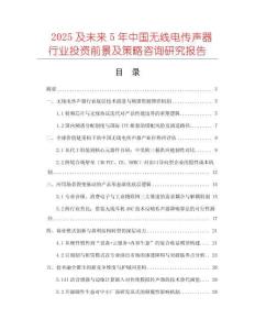 2025及未來(lái)5年中國(guó)無(wú)線電傳聲器行業(yè)投資前景及策略咨詢研究報(bào)告