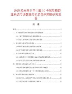 2025及未來(lái)5年中國(guó)IC卡保險(xiǎn)箱管理系統(tǒng)市場(chǎng)數(shù)據(jù)分析及競(jìng)爭(zhēng)策略研究報(bào)告