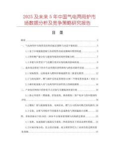 2025及未來(lái)5年中國(guó)氣電兩用爐市場(chǎng)數(shù)據(jù)分析及競(jìng)爭(zhēng)策略研究報(bào)告