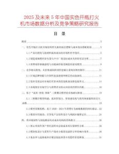 2025及未來5年中國(guó)實(shí)色開瓶打火機(jī)市場(chǎng)數(shù)據(jù)分析及競(jìng)爭(zhēng)策略研究報(bào)告